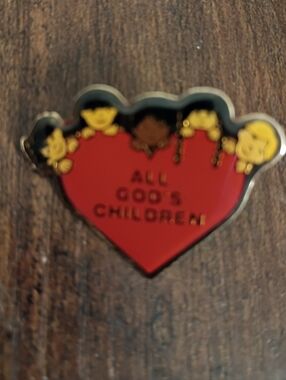 All God's Children Heart Enamel Pin - Red